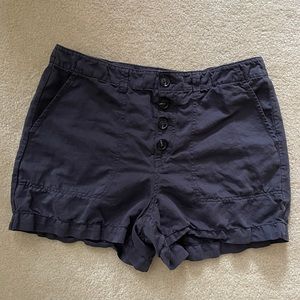 Loft Dark Blue Relaxed Linen Shorts. Women’s Size 12.